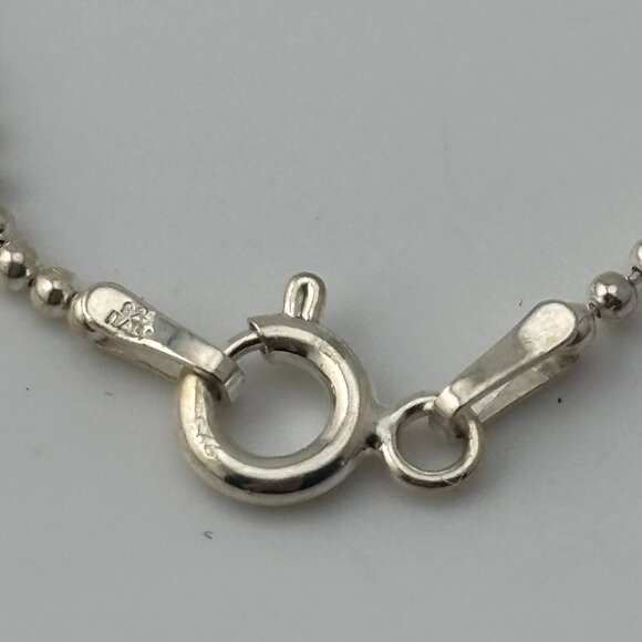 925 Italian Silver Tiny Ball Tennis Bracelet - Picture 3 of 5